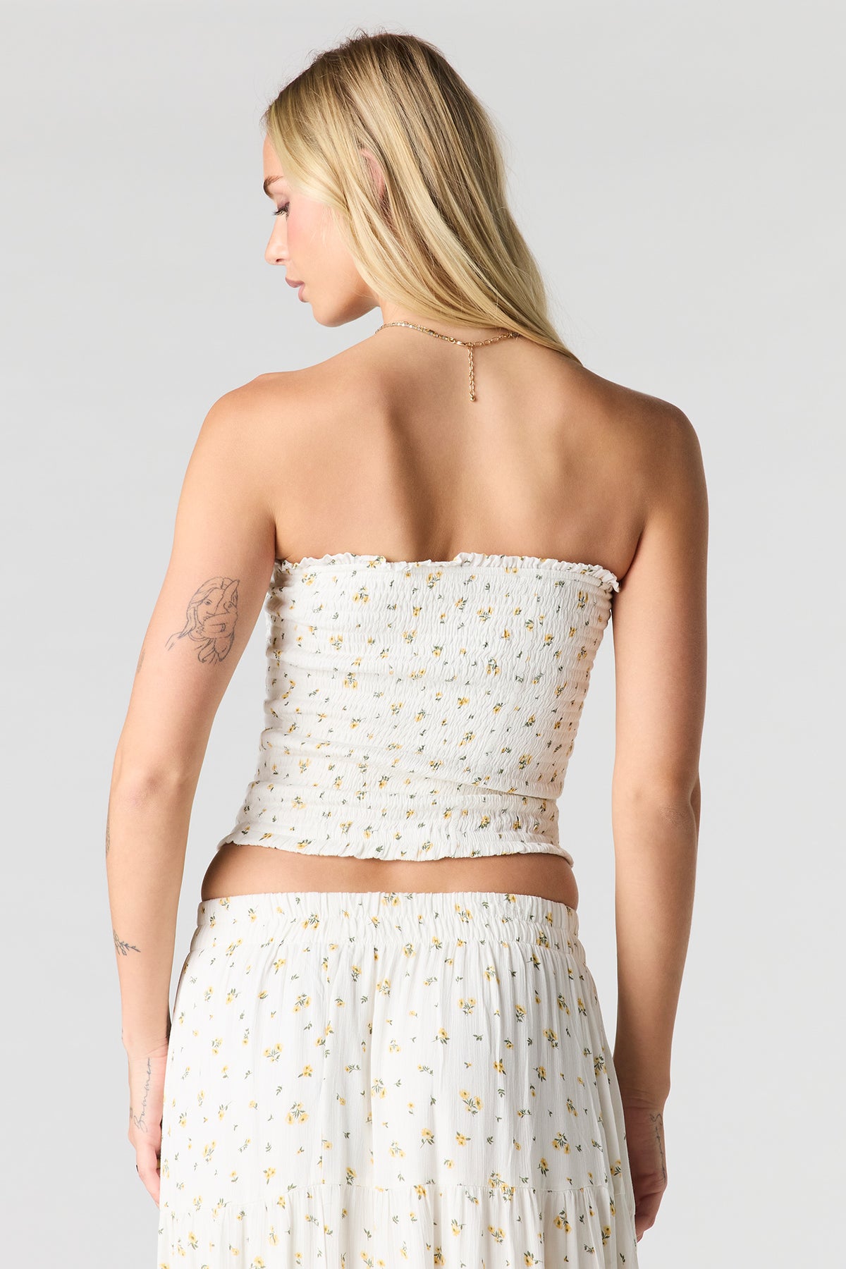 Alt View 2. Smocked Tube Top - Ivory