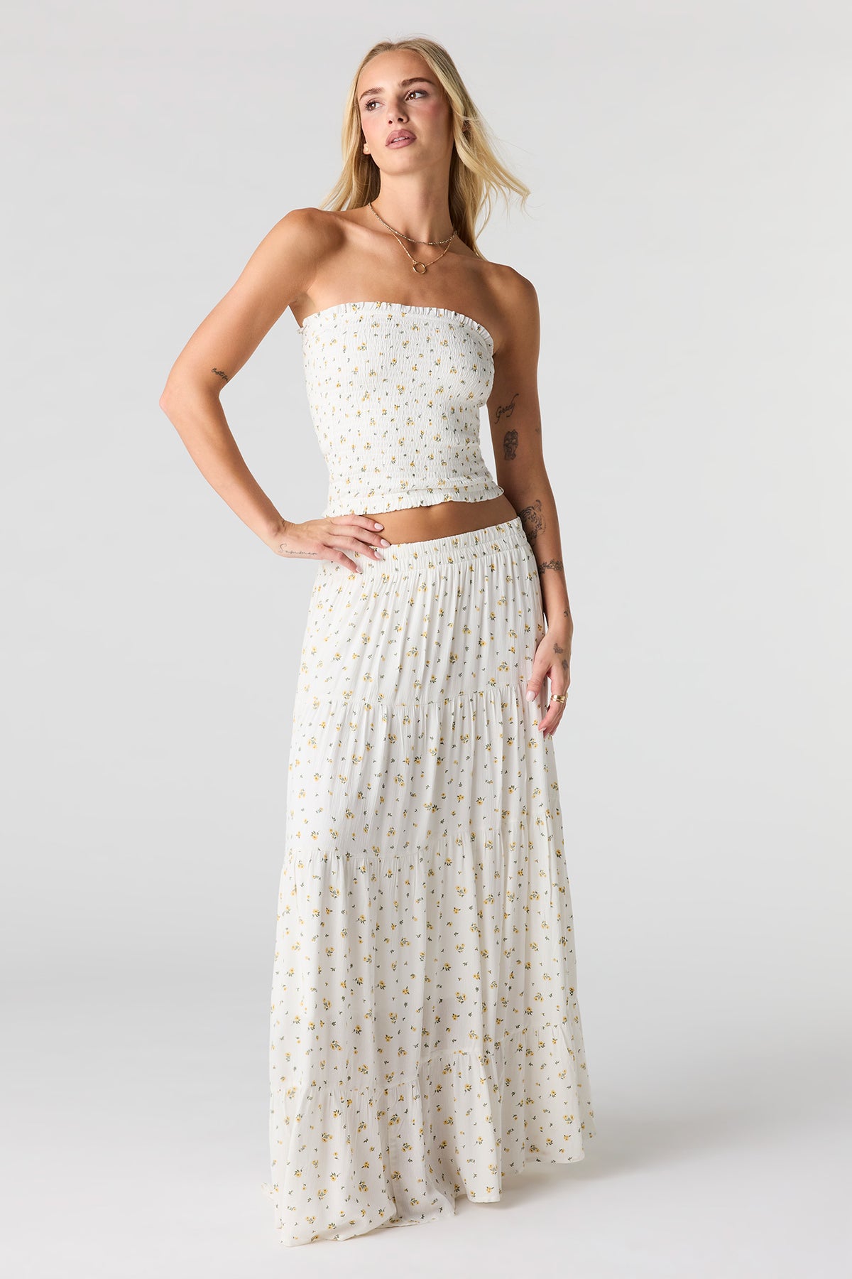 Alt View 3. Smocked Tube Top - Ivory