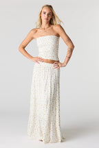 Textured Tiered Maxi Skirt
