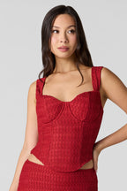 Puckered Knit Corset Top