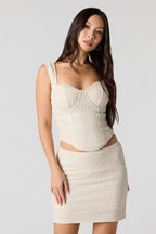 Puckered Knit Mini Skirt