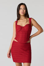 Puckered Knit Mini Skirt