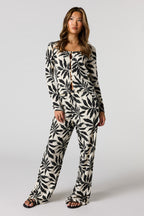 Textured Wide Leg Pant