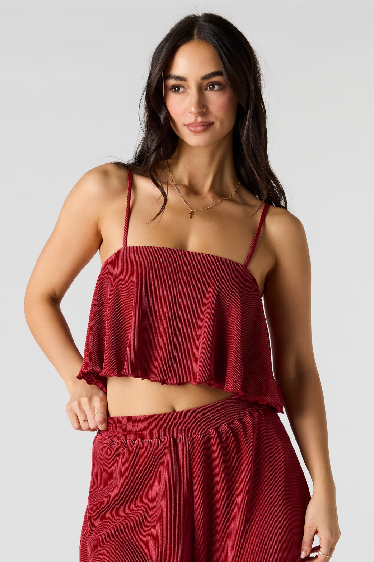 Débardeur côtelé fluide