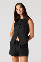 Short en crêpe à taille coulissante