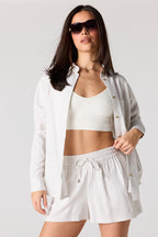 Linen-Blend Drawstring Short