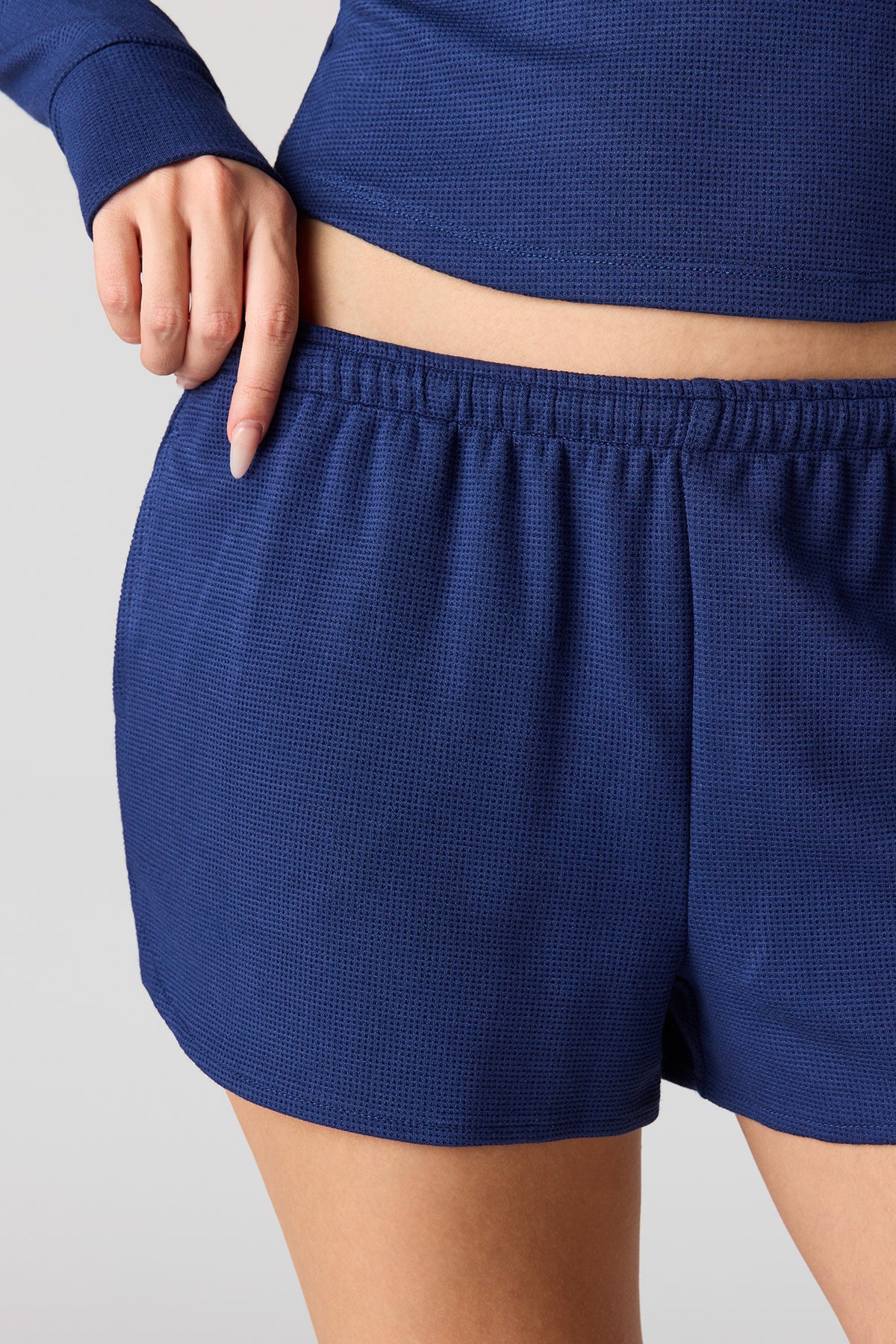 Alt View 4. Waffle Knit Short - Dark Blue