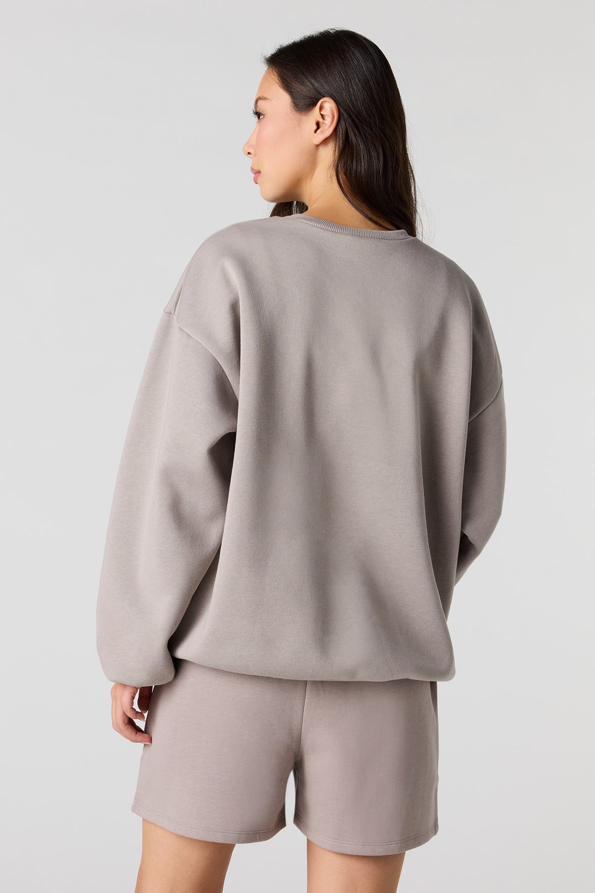 Alt View 2. Fleece Short - Taupe