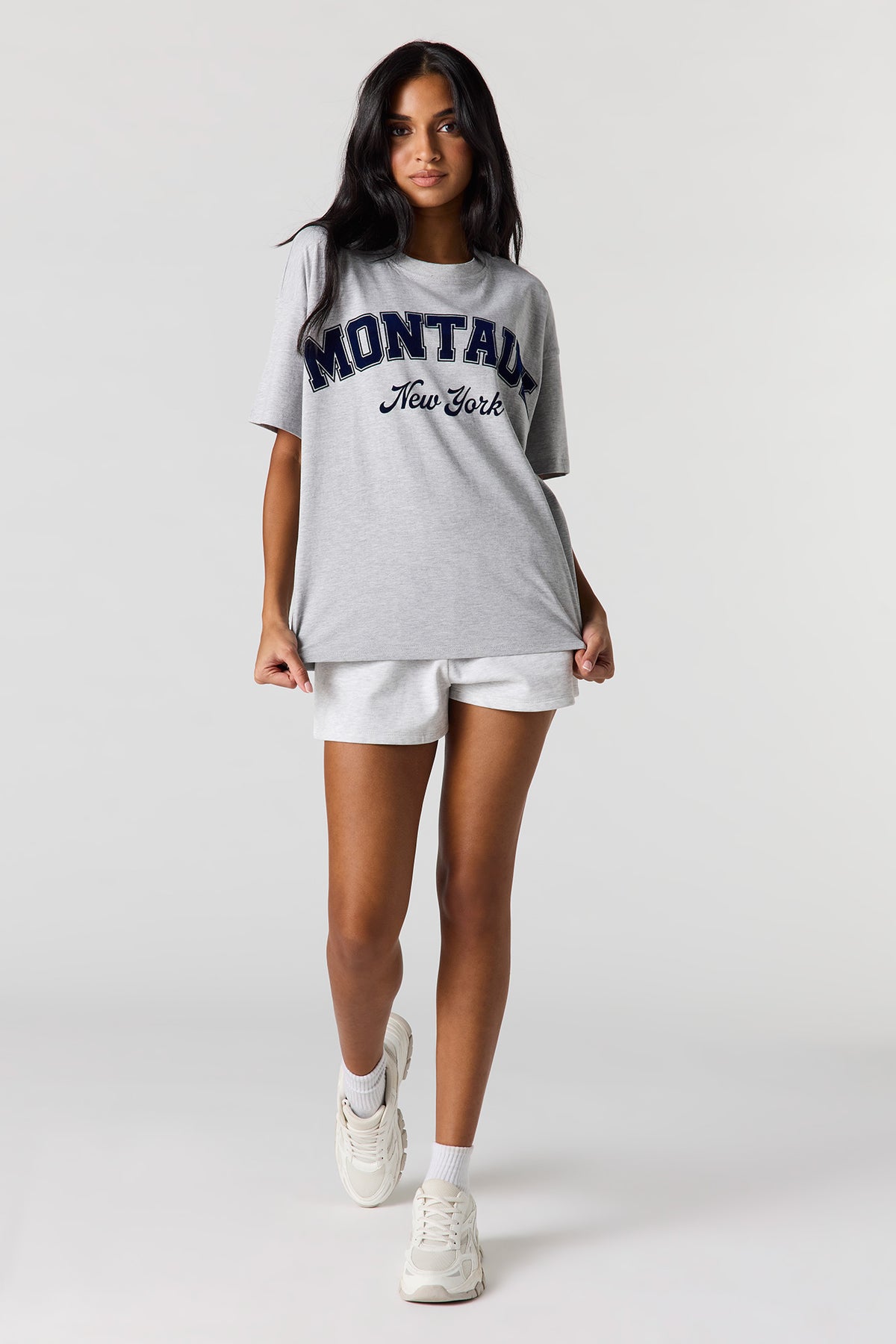 Alt View 3. Fleece Short - Light Grey