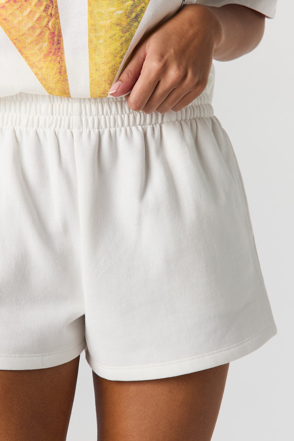 Alt View 4. Fleece Short - White