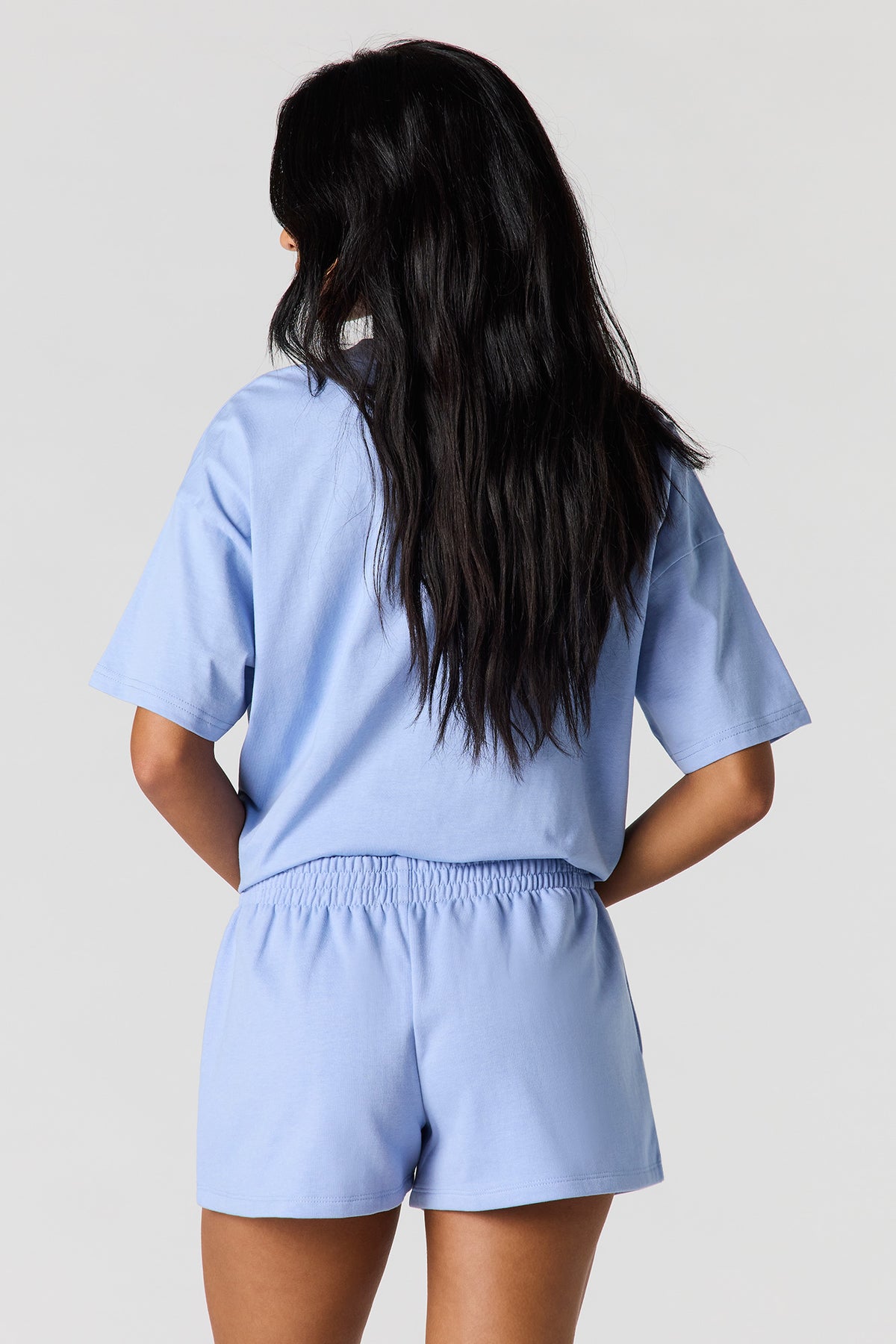 Alt View 2. Fleece Short - Light Blue