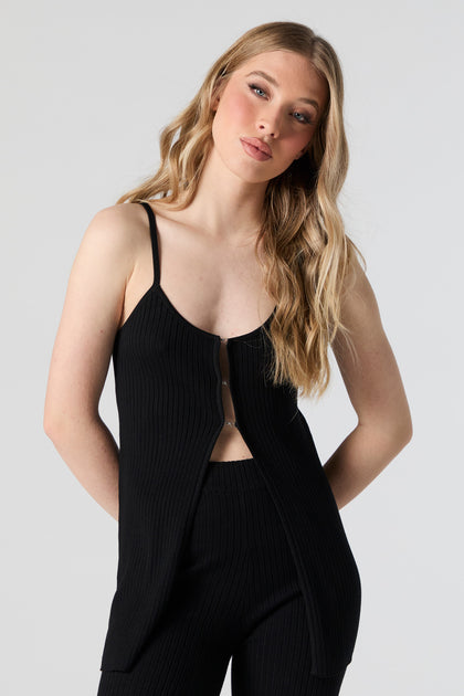 Ribbed Knit Hook and Eye Tank – Urban Planet