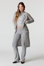 Cardigan long en tricot ajouré