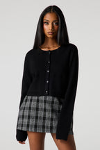 Cardigan ras du cou boutonné en tricot