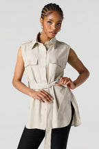 Gilet boutonné avec col