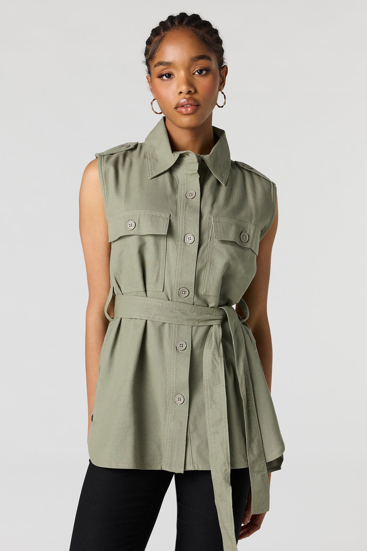 Gilet boutonné avec col