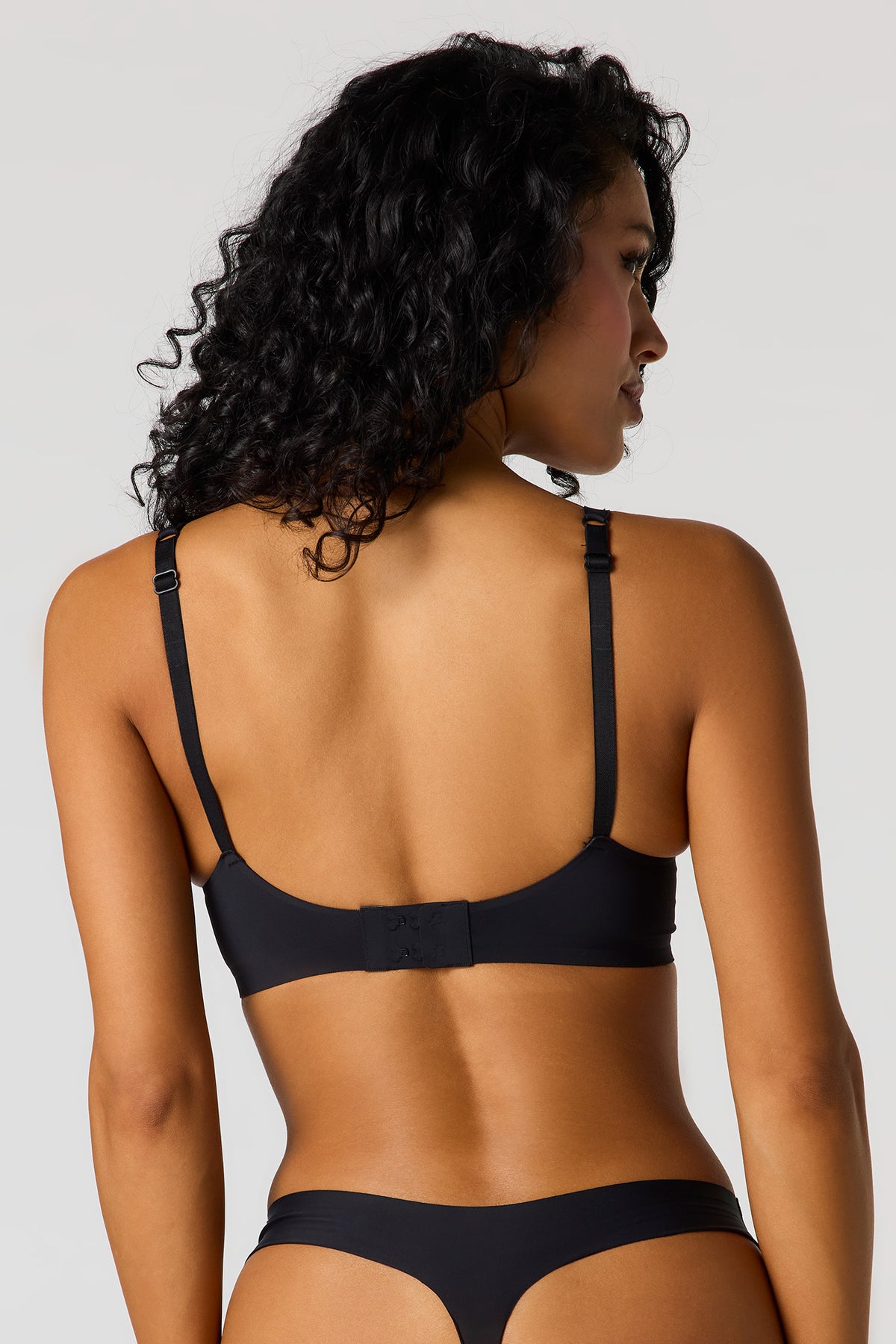Alt View 3. No-Show Thong Panty (3 Pack) - Black