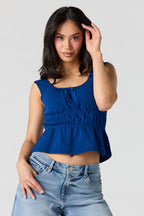 Scoop Neck Peplum Tank