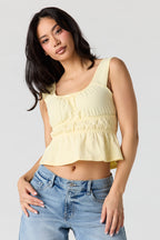 Scoop Neck Peplum Tank