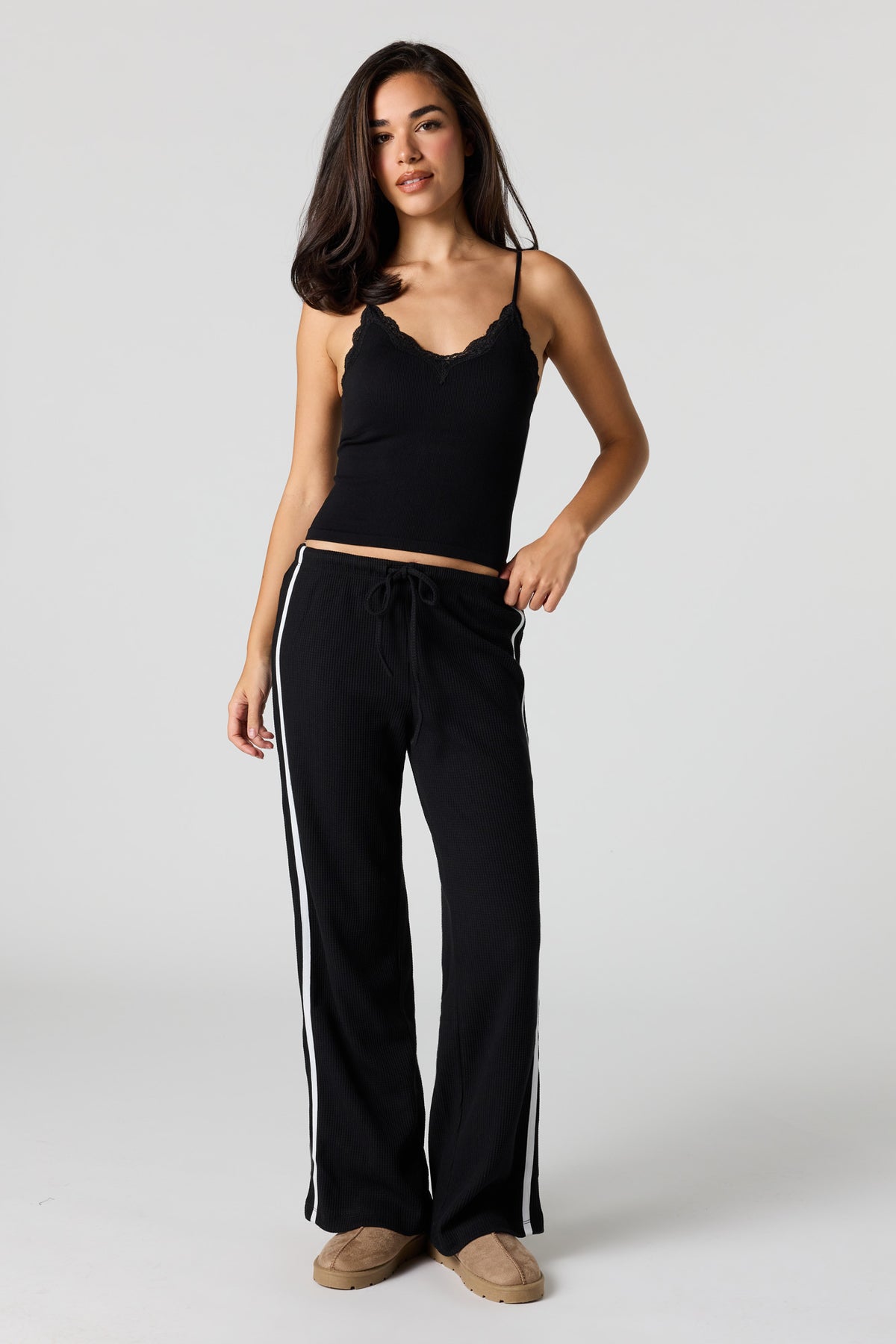 Alt View 3. Braless Seamless Ribbed Cami - Black