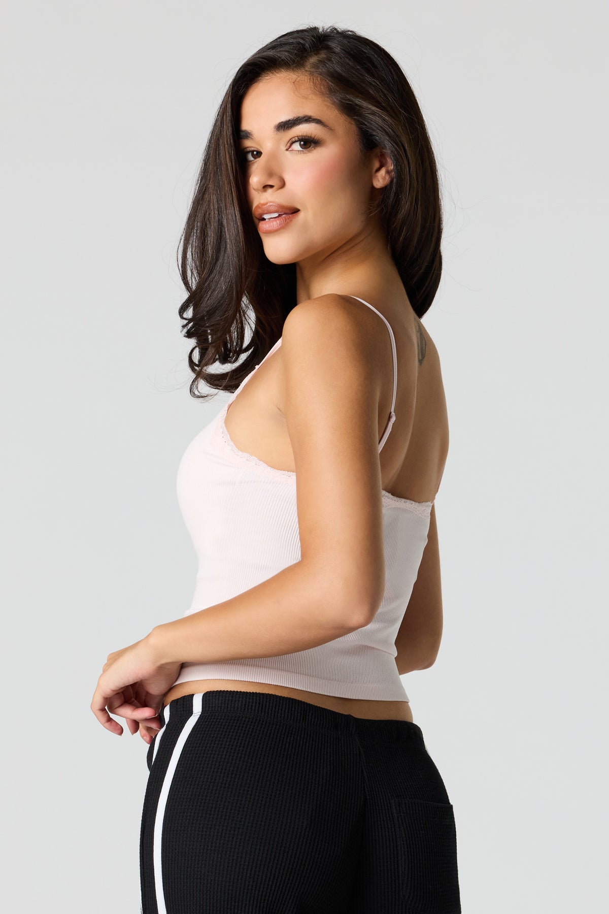 Alt View 2. Braless Seamless Ribbed Cami - Pink