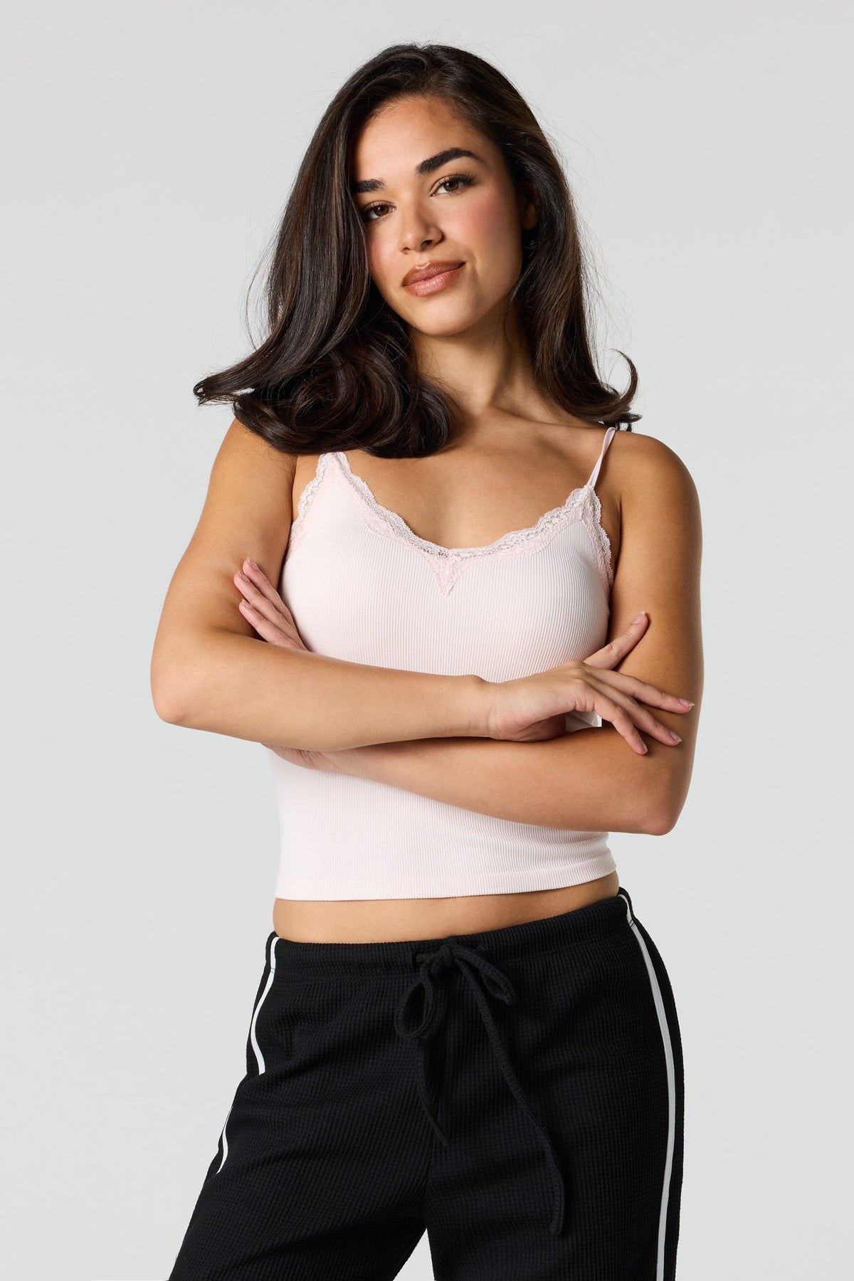 Braless Seamless Ribbed Cami - Pink
