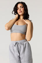 Bralette côtelée sans couture avec soutien-gorge intégré
