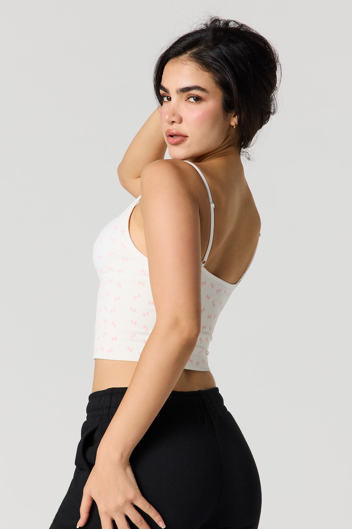Alt View 2. Braless Seamless Ribbed Tank - Pink