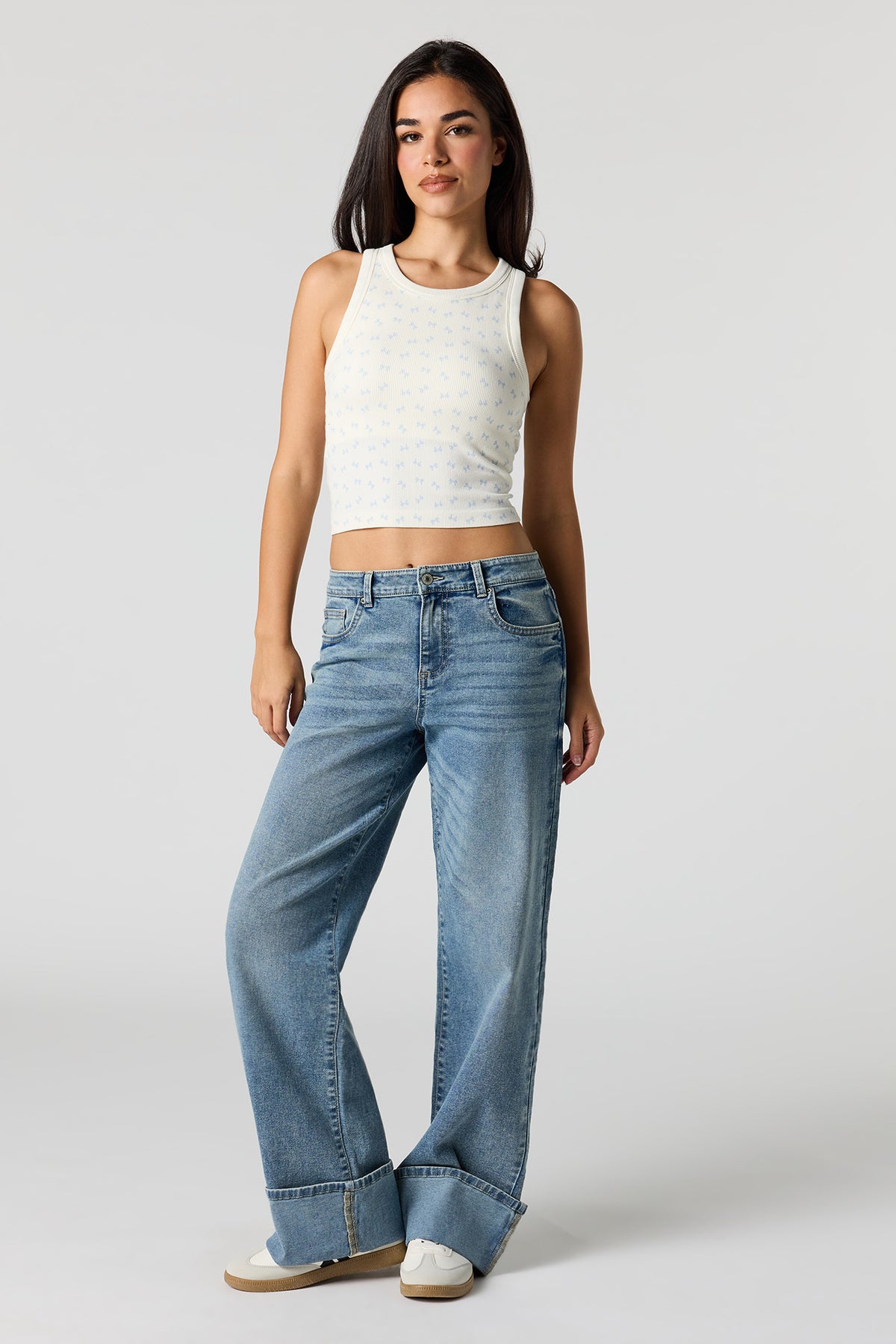 Alt View 3. Seamless Ribbed Crew Neck Tank with Built-In Cups - Ivory