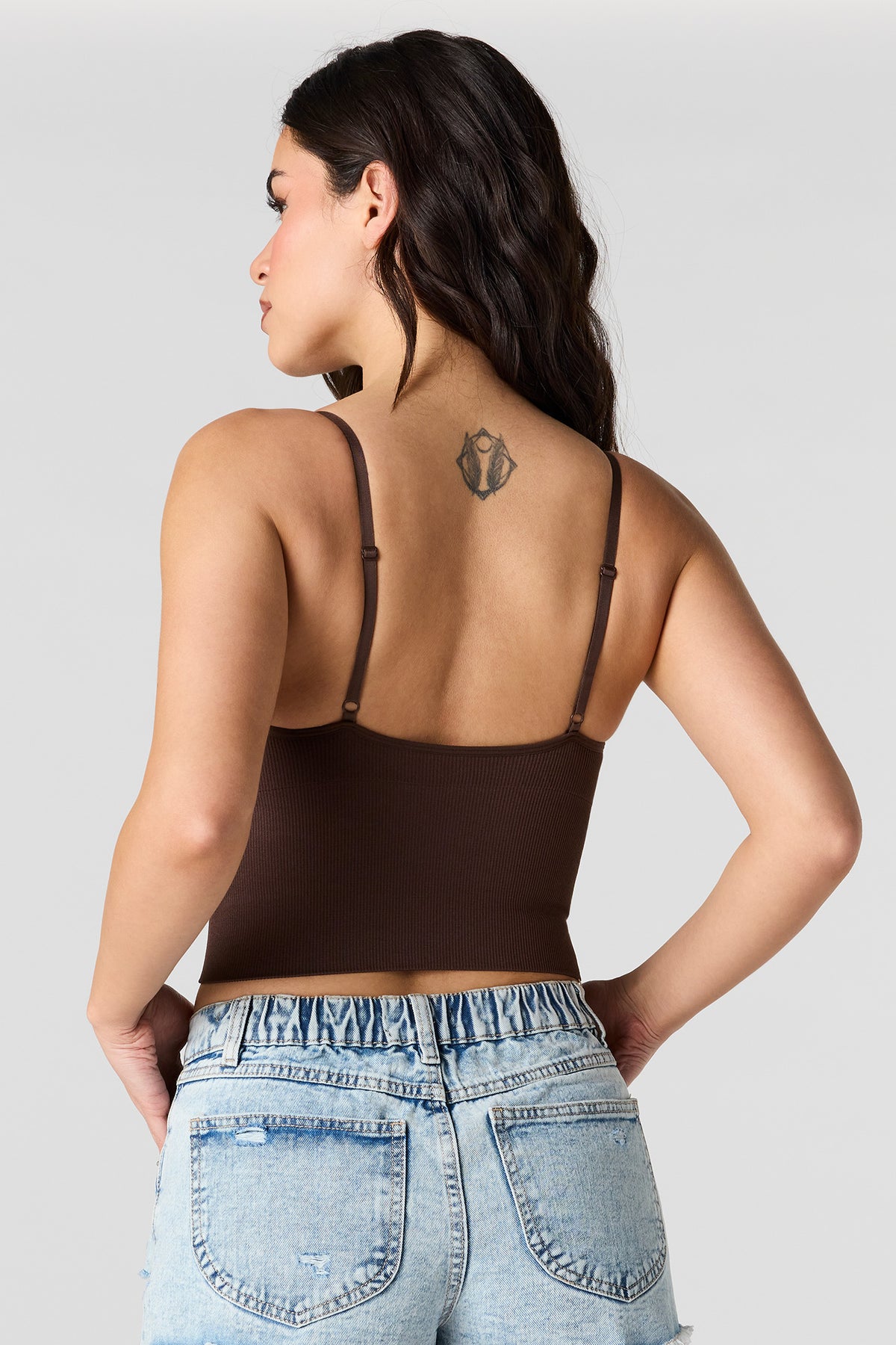 Alt View 2. Braless Seamless Cami - Dark Brown