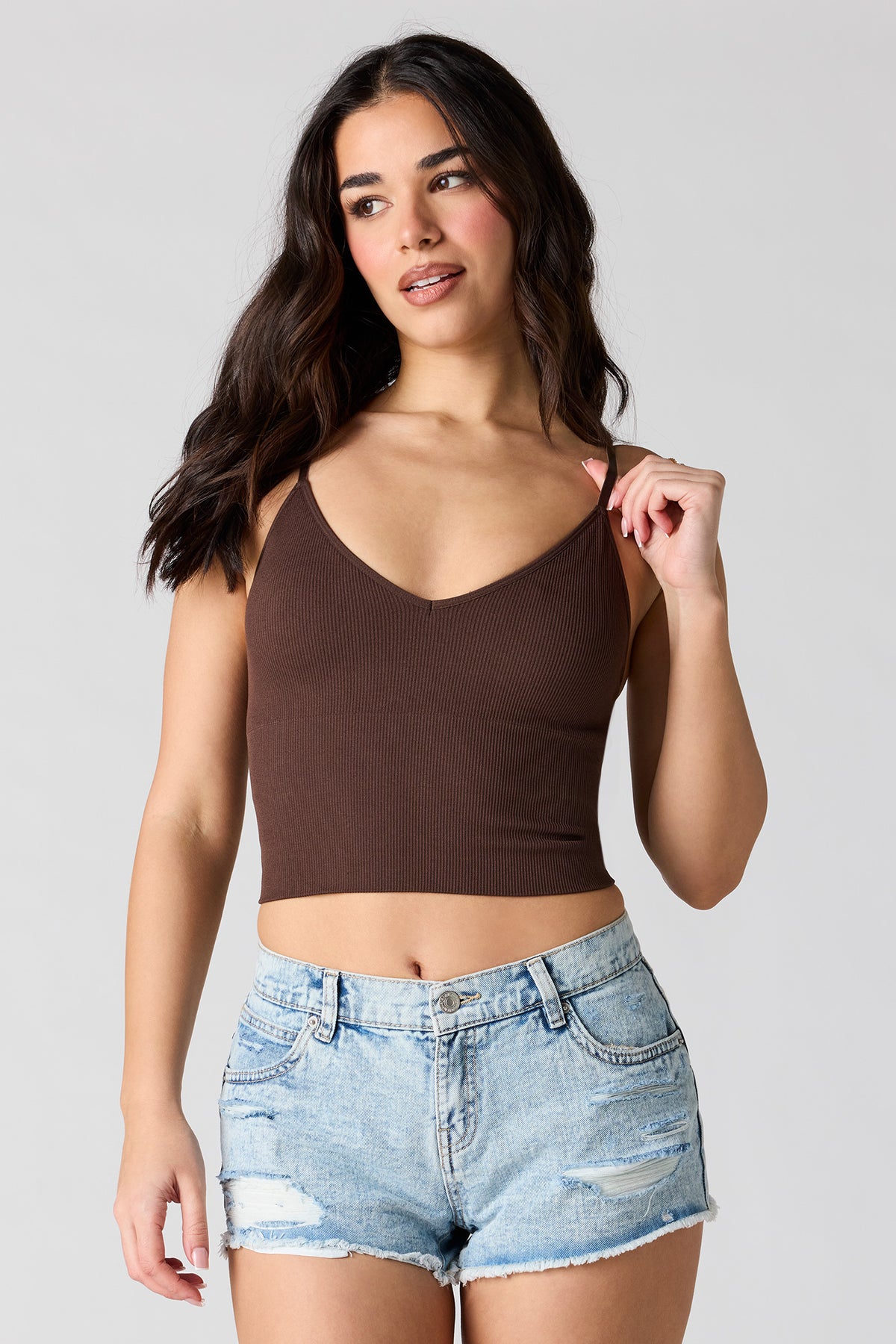 Braless Seamless Cami - Dark Brown