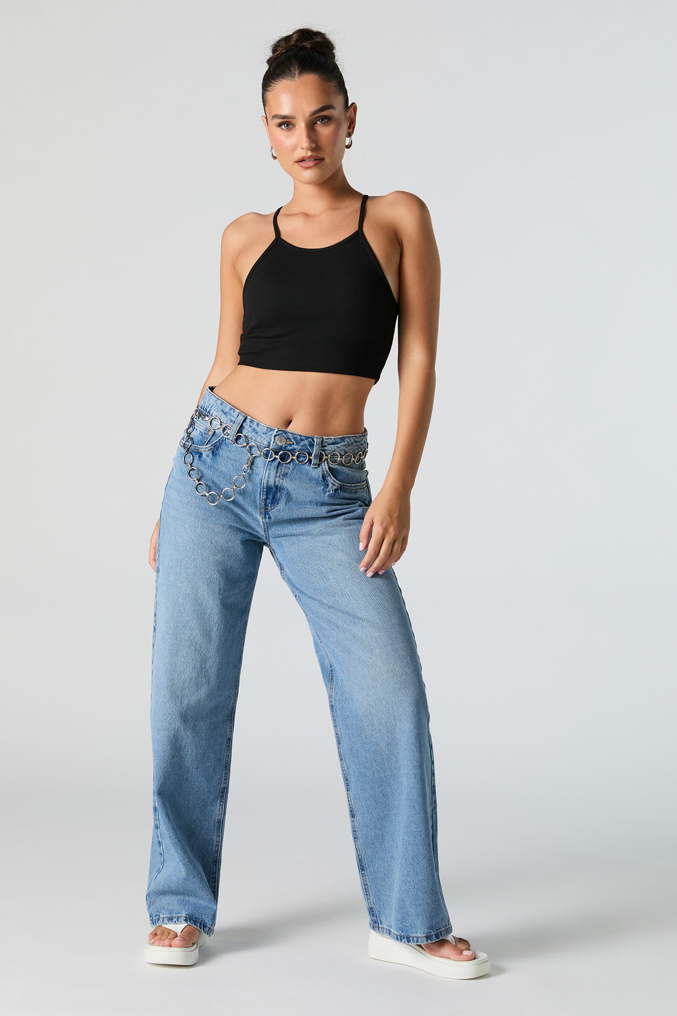 Ribbed Halter Cropped Cami