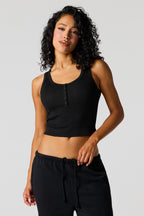 Ribbed Henley Tank