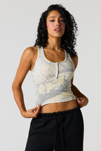 Ribbed Henley Tank