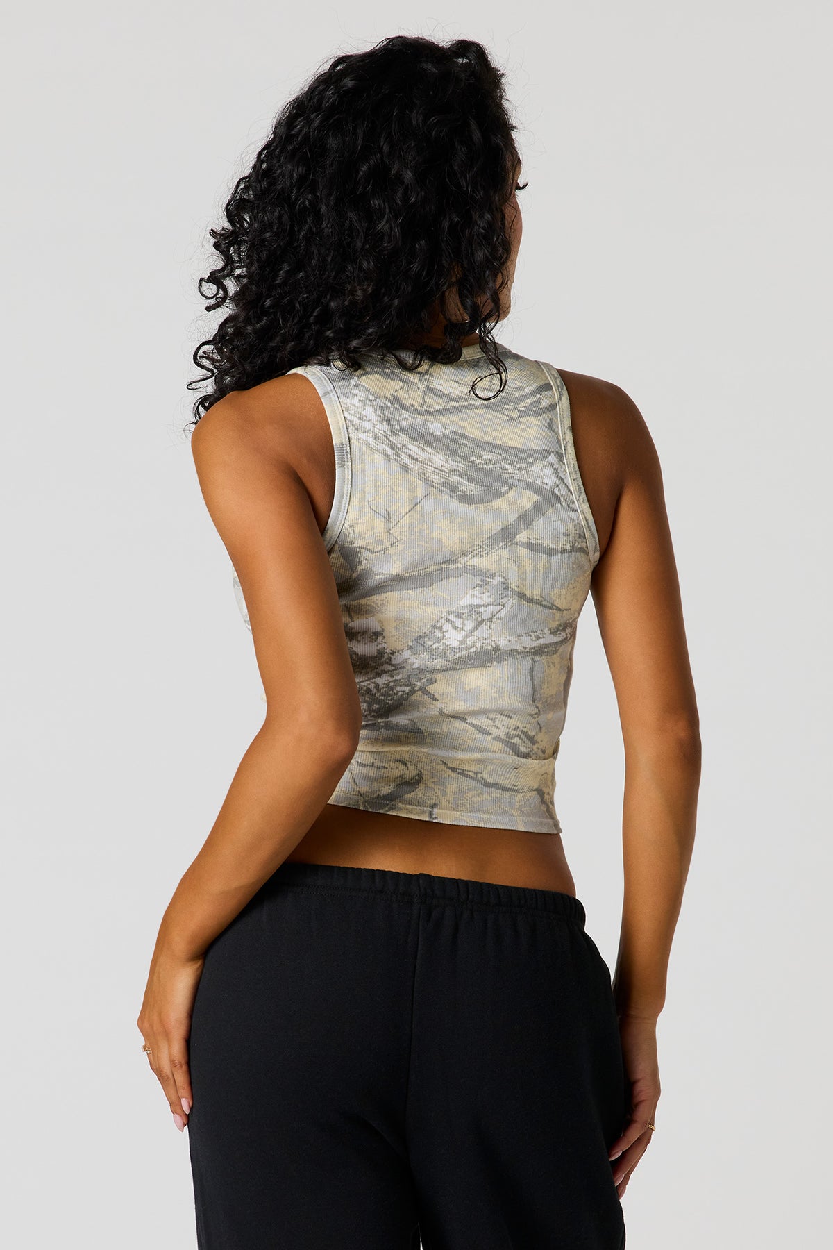 Alt View 2. Ribbed Henley Tank - Camouflage