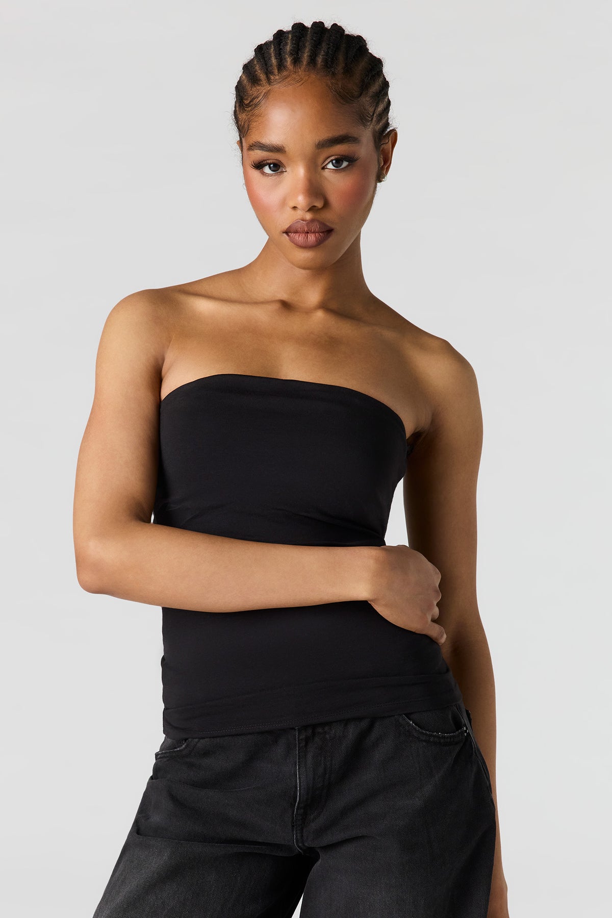 Alt View 5. Braless Tube Top - Brown