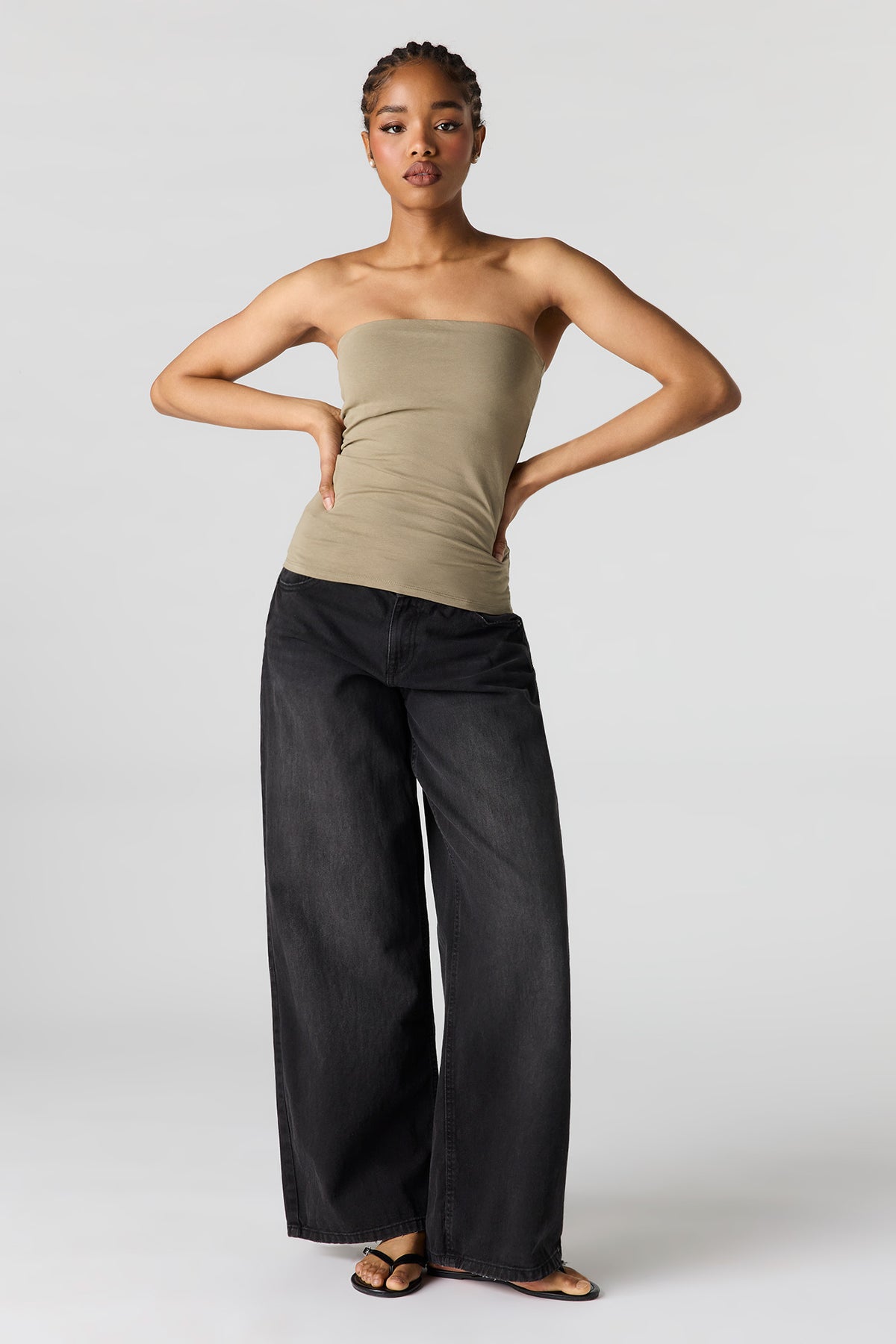 Alt View 3. Braless Tube Top - Dark Green