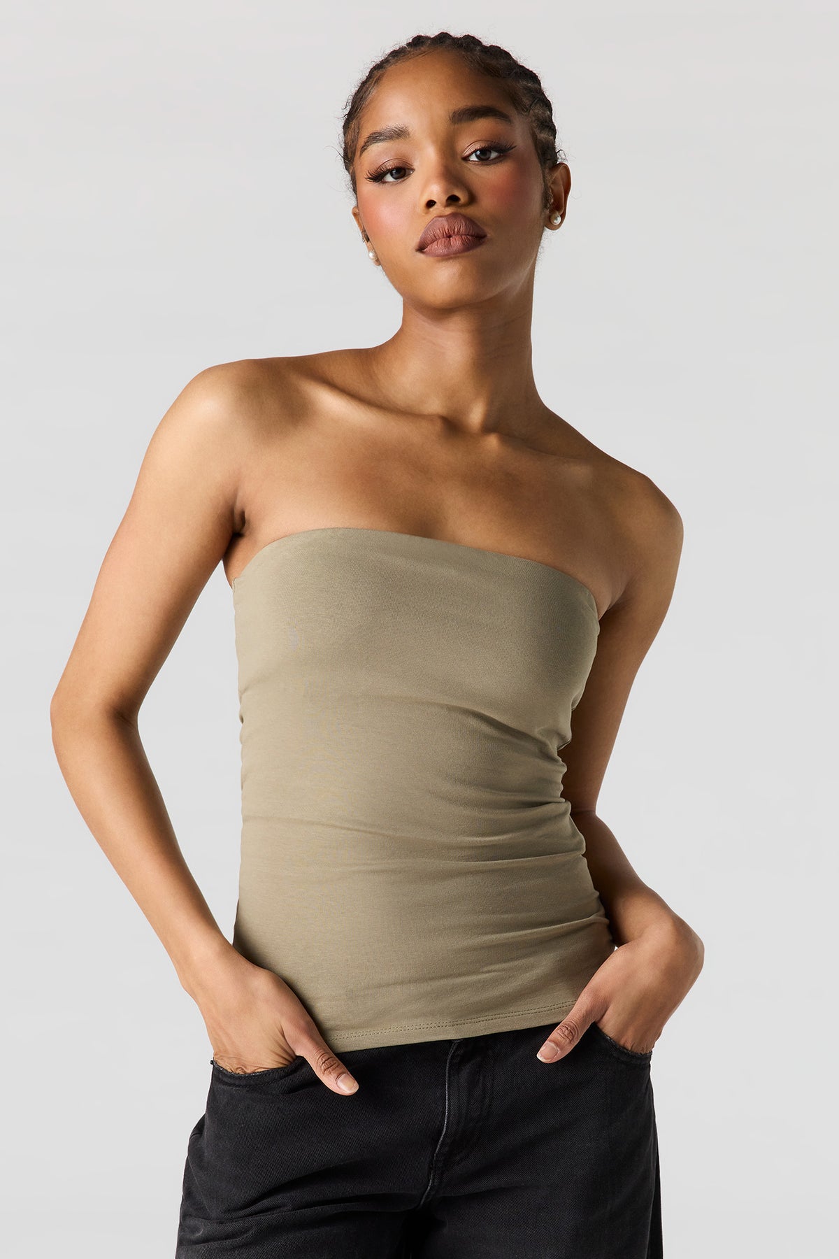 Braless Tube Top - Dark Green