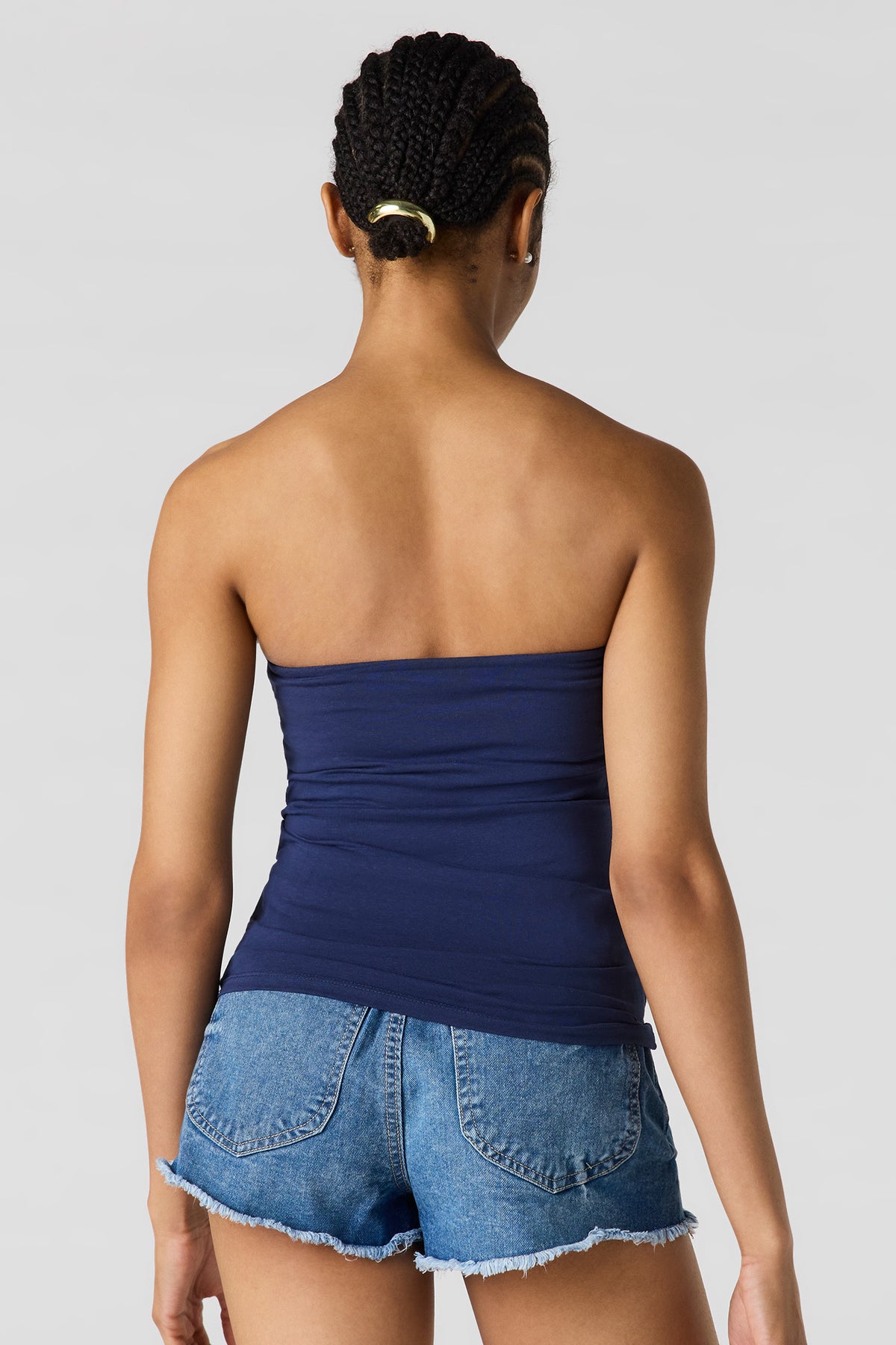 Alt View 2. Braless Tube Top - Navy