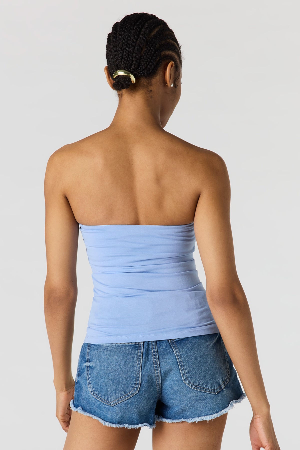 Alt View 2. Braless Tube Top - Light Blue