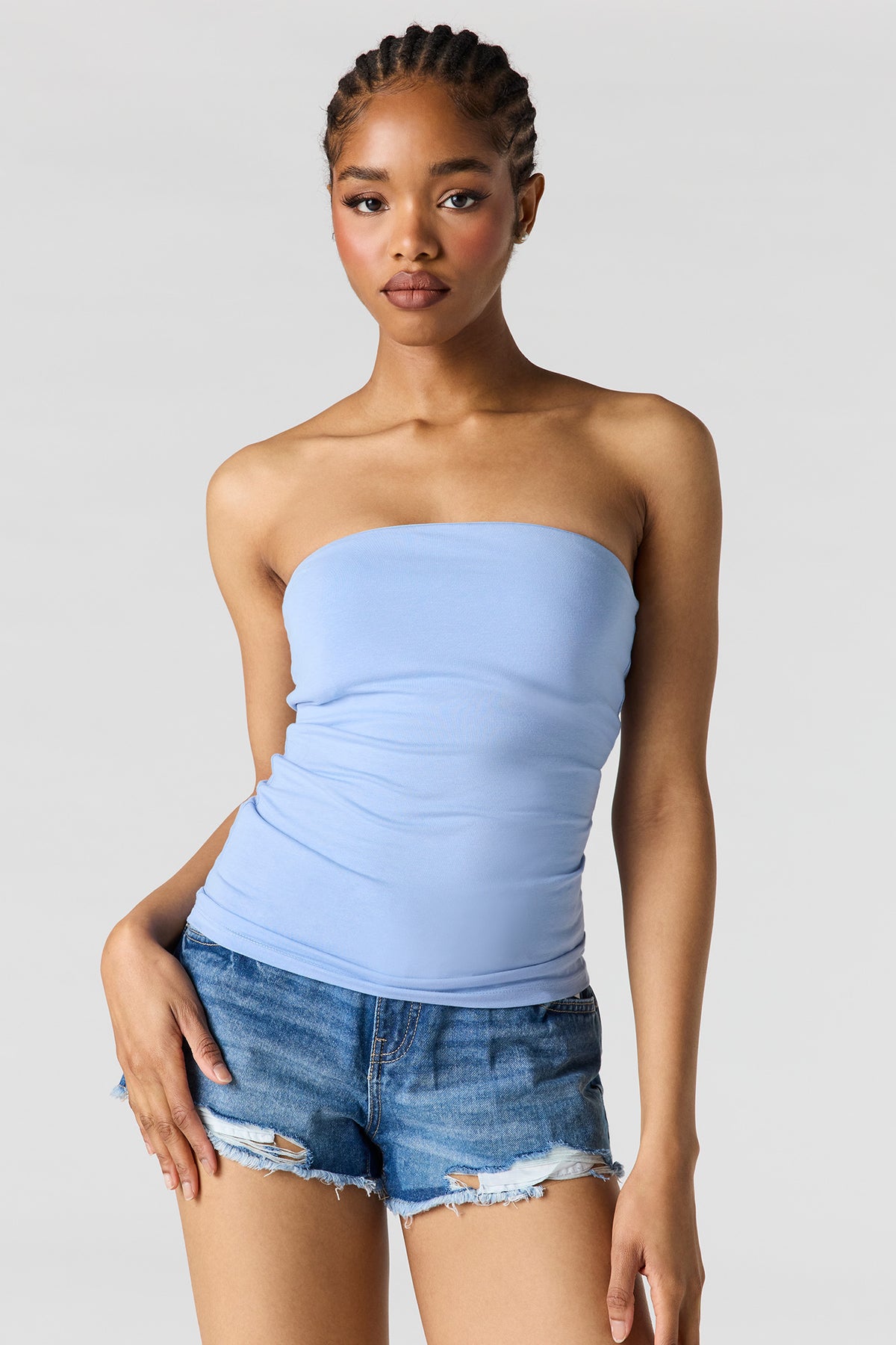 Braless Tube Top - Light Blue