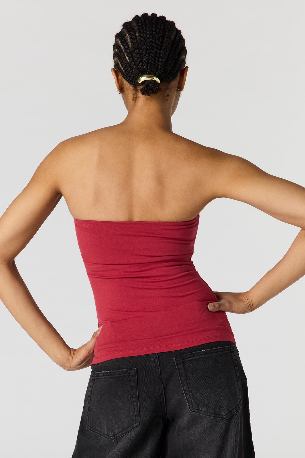 Alt View 2. Braless Tube Top - Red