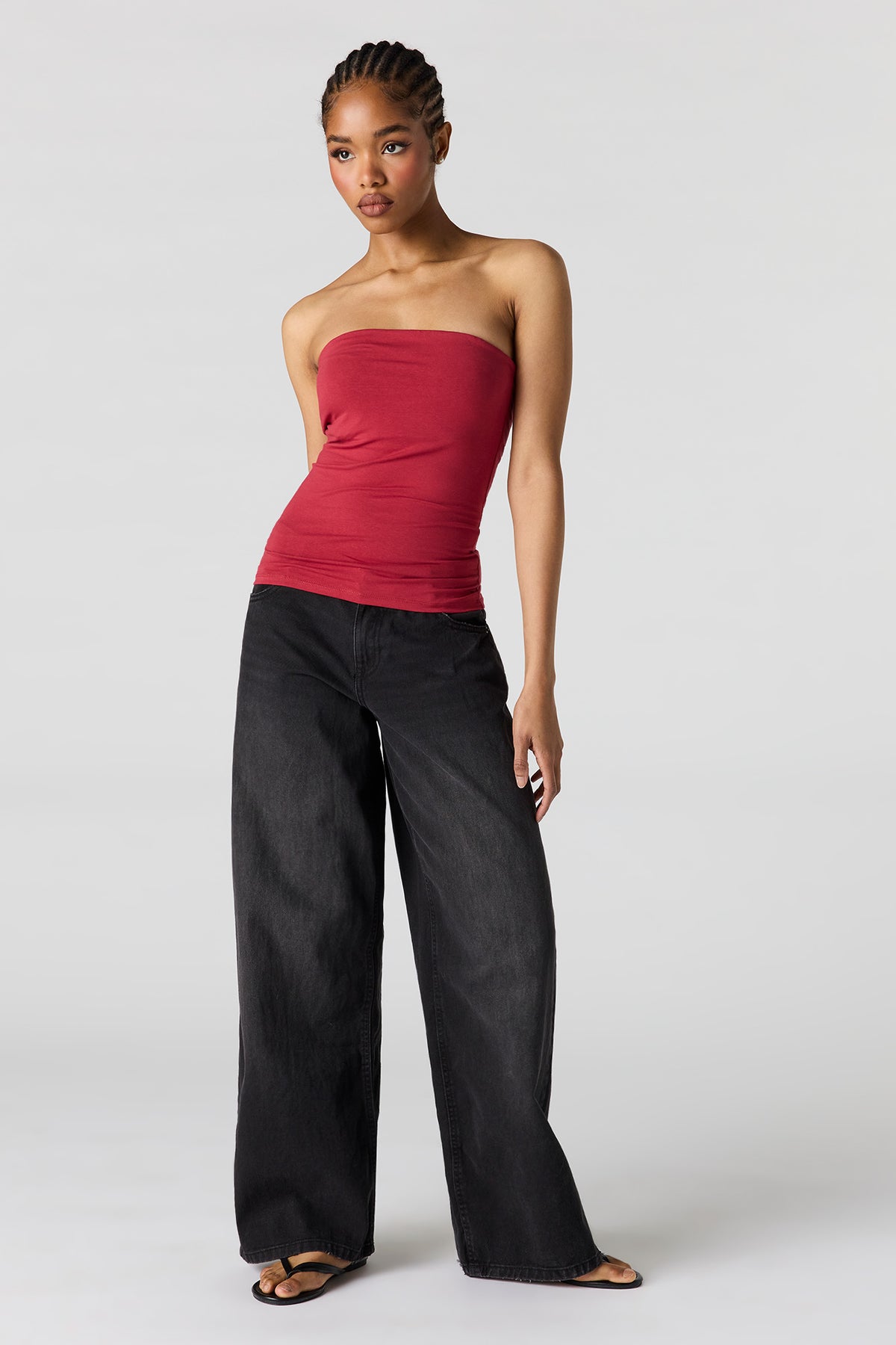 Alt View 3. Braless Tube Top - Red