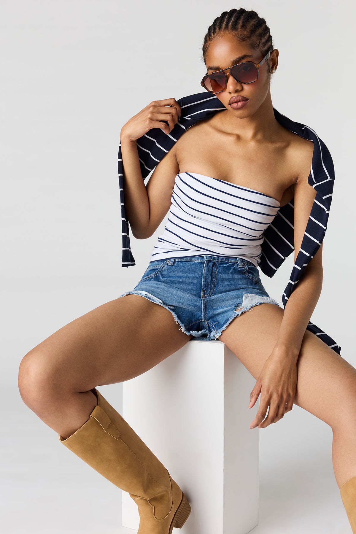 Braless Tube Top - Pinstripe