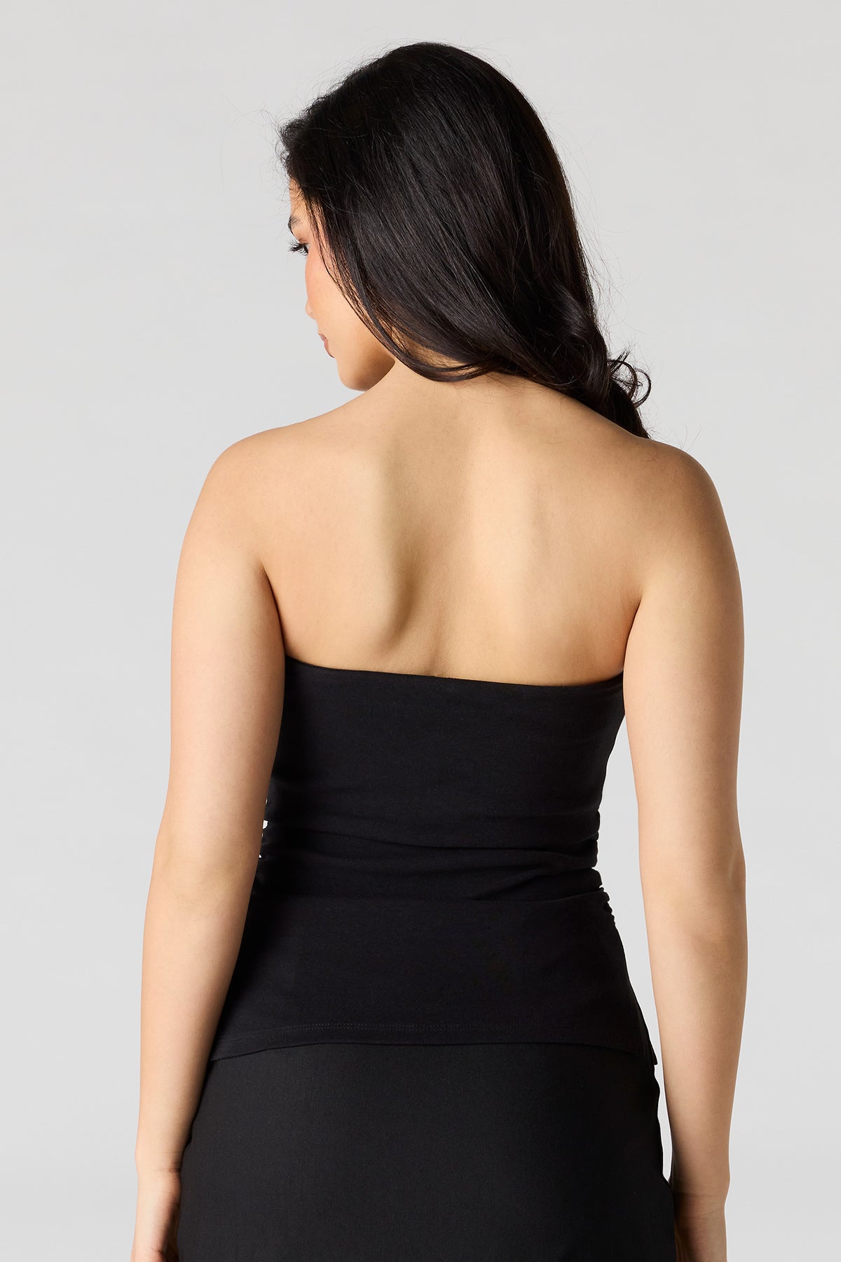Alt View 2. Side Cinched Tube Top - Black