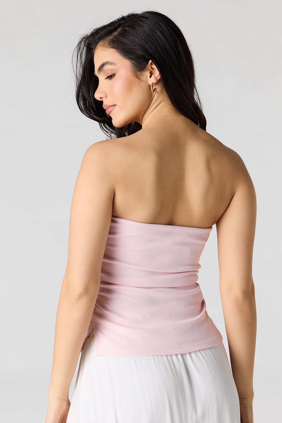 Alt View 2. Side Cinched Tube Top - Pink