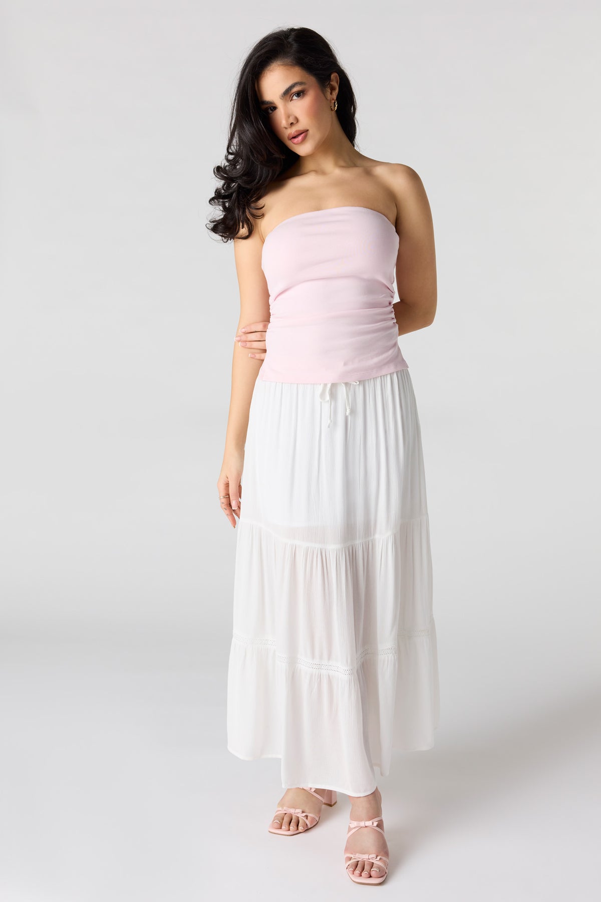 Alt View 3. Side Cinched Tube Top - Pink