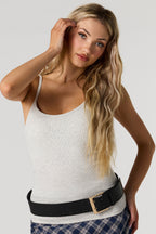 Braless Ribbed Scoop Neck Tank