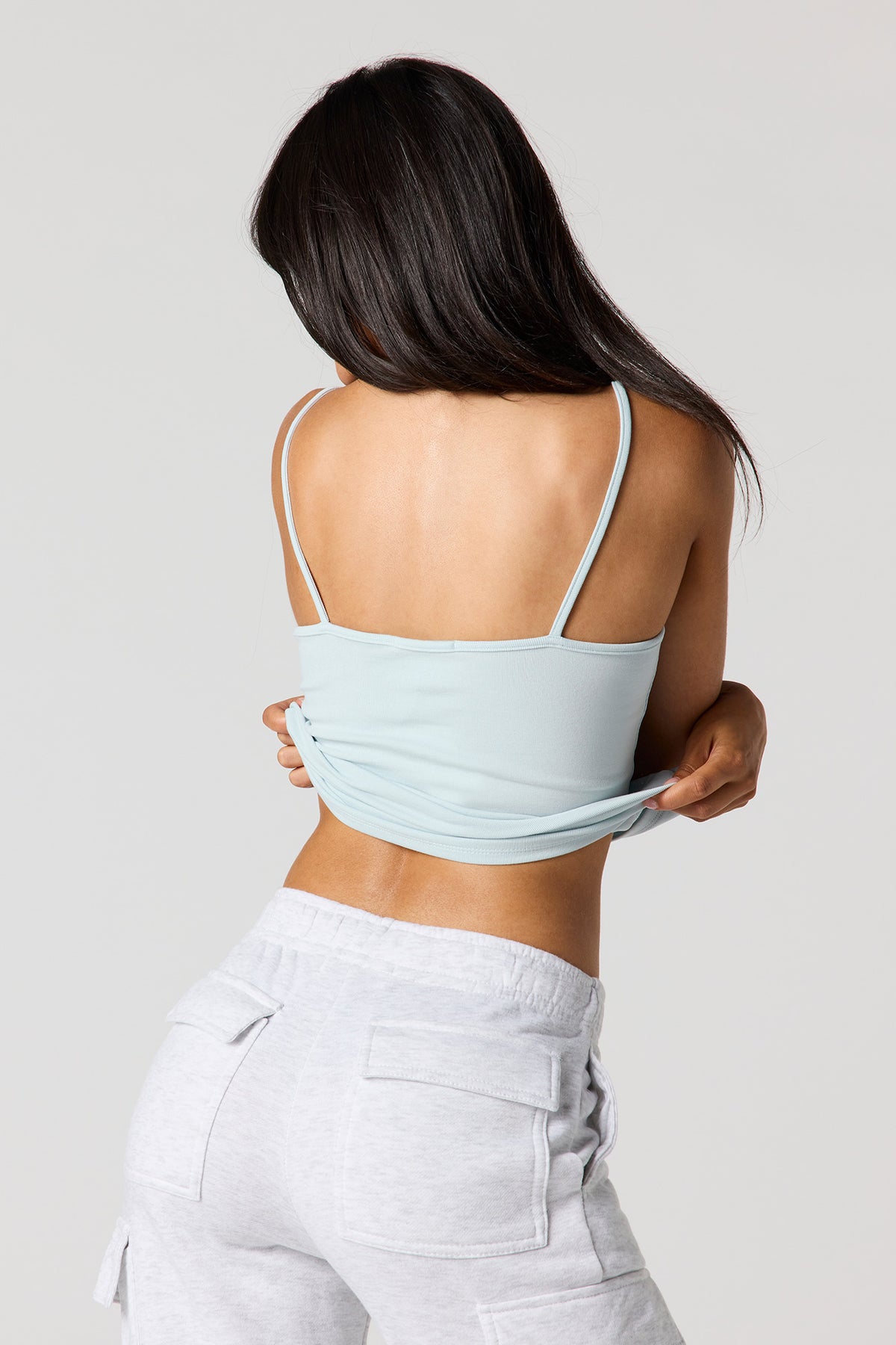 Alt View 2. Ribbed Scoop Neck Cami - Baby Blue