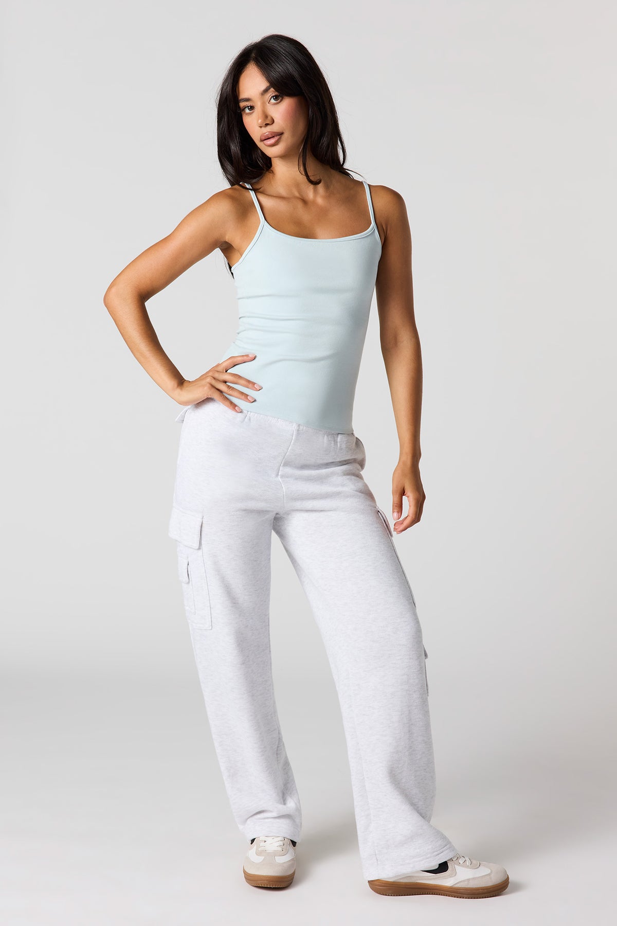 Alt View 3. Ribbed Scoop Neck Cami - Baby Blue